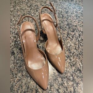 Calvin Klein Pointed Toe Slingback Pumps - Nude